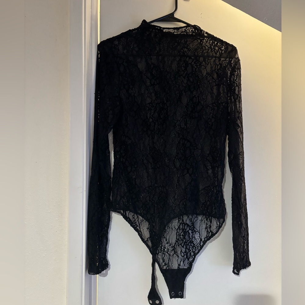 Good American Black Lace Bodysuit